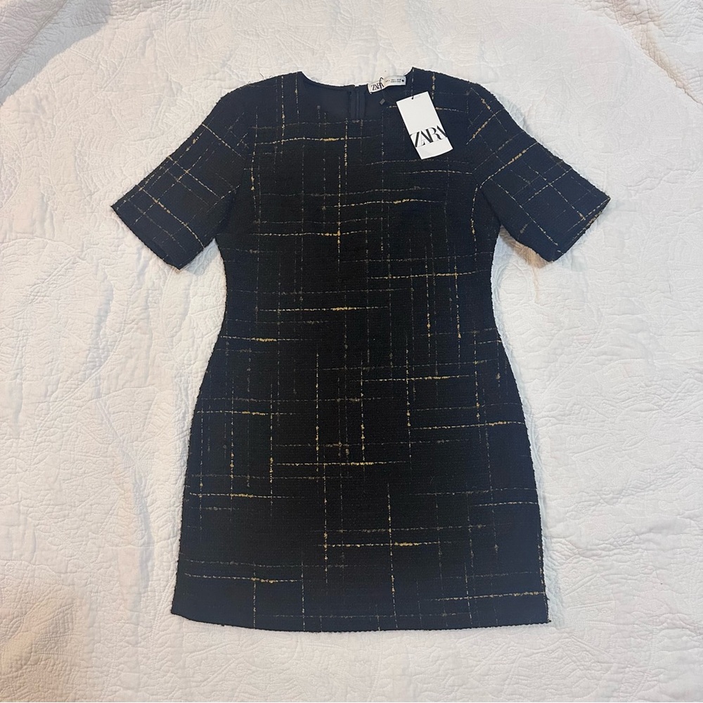 Zara Black and Gold Women's Dress